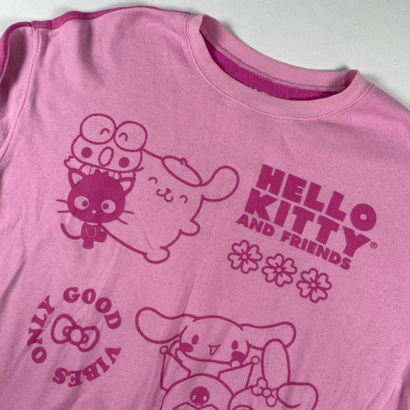 Hello Kitty Tops - Hello Kitty Crewneck Sweatshirt Sanrio and Friends AOP‎ Graphic Pink XL